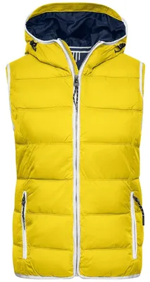 Produktbild von James and Nicholson - "Maritime" Weste für Damen LT2625 (XL) (Sonnengelb/Weiß)