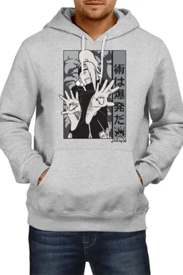 Obrázek produktu pro Pánská Mikina S Kapucí Japan Manga Comics Anime Naruto Deidara Var-035, Man M / Vřesově šedá