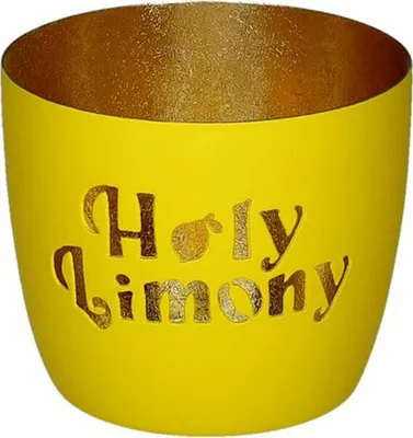 Immagine prodotto di Gift Company Windlicht Madras M, Holy Limony, Teelichthalter, Kerzenhalter, Eisen, Neon Gelb / Gold, H 8.5 cm, 1210604086