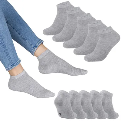 Produktbild von Sneakersocken Uni Kurzsocken ohne Naht Baumwolle 100% Komfort Herren Damen Knöchelsocken 5/10/20/30 Paar Größen 35-50 Grau 30 Paar 39 - 42