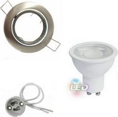 Produktbild von Einbaustrahler Spot LED GU10, rund, Edelstahl, einstellbar, 8W, warmweiß (2300K - 3500K)