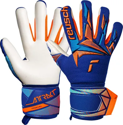 Immagine prodotto di Guanti da portiere Reusch Attrakt Freegel Advance Junior con inserti in rete traspirante 4129 sharp blu/shock orang 5