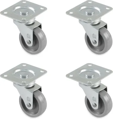 Image de Ensemble de 4 roulettes pour meubles, diamètre 30 mm, en caoutchouc, capacité maximale de 22 kg