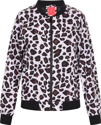 Produktbild von Damen Bomberjacke mit Tiermuster, normale Passform, lange Ärmel, Weiß, Größe S