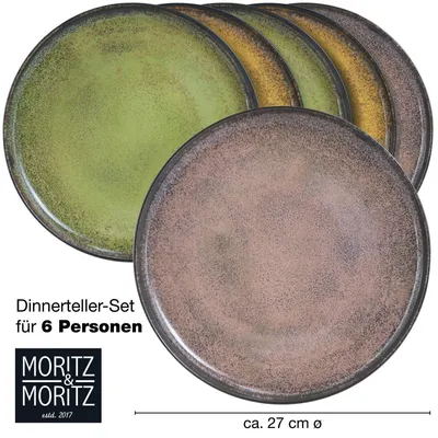 Zdjęcie produktu dla Moritz & Moritz VIDA 6-częściowy talerz obiadowy Vintage