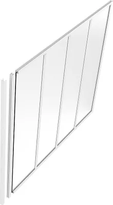 Produktbild von Abschlusspfosten aus pulverbeschichtetem Aluminium für verglaste Wand - H 130 cm - Weiß - BAYVIEW