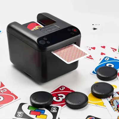 Produktbild von Automatischer Spielkartenmischer, Kartensendemaschine, 12 Spieler, 3 Kartenspiele, 4 Rufknöpfe, mit individuellem Modus und Texas Hold'em Poker Modus