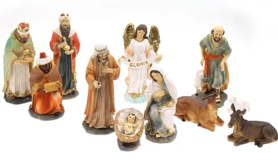 Produktbild von Krippenfigurenset aus Poly, Heilige Familie, Heilige 3 Könige, Engel und Hirte (0941010)