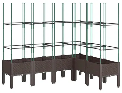 Obrázok produktu pre vidaXL Kvetináč s mriežkou hnedý 160x120x142,5 cm PP