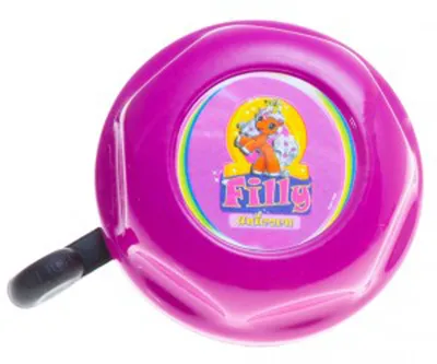 Produktbild von Fahrradglocke Filly Unicorn violett mit Motiv, Ø 55mm, SB-Karte