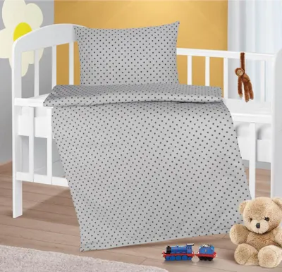 Produktbild von Kinderbettwäsche aus Baumwolle - 90x135 cm, 45x60 - grau