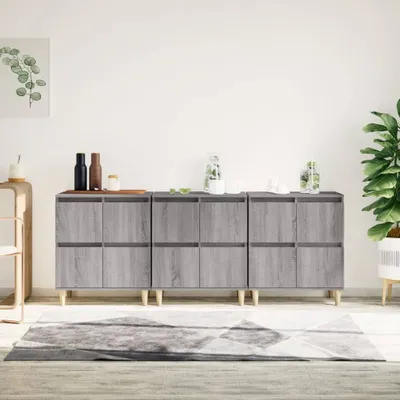Produktbild von Sideboards 3 Stk. Grau Sonoma 60x35x70 cm Holzwerkstoff , Kommoden Design 2024