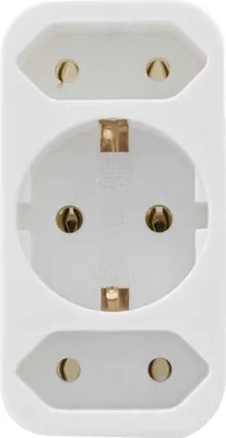 Produktbild von REV Übergangsstecker 2-fach + 1 Schutzkontakt weiß