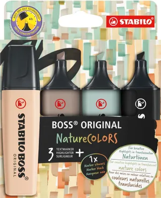 Immagine prodotto di STABILO EO70/4-2-5 STABILO BOSS ORIGINAL evidenziatore, colori assortiti, 4 pz.