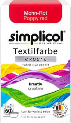 Produktbild von Simplicol Textilfarbe expert Mohn-Rot 150g - Farbe zum Färben (1er Pack)