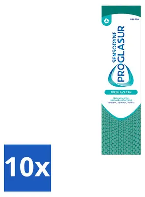 Imagen del producto de 10 tubos de pasta dental Sensodyne Proglasur Fresh & Clean - 75 ml - Paquete económico - 10 unidades