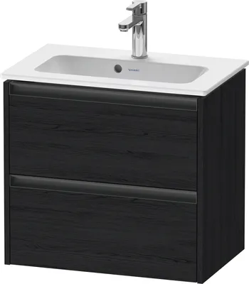 Produktbild von Duravit Ketho.2 Wastafelonderkast 61x39x54,9 cm Mat Eiken (zwart)