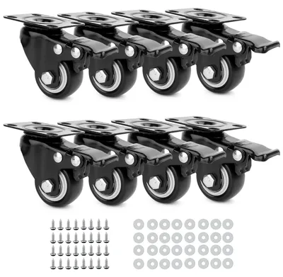 Productafbeelding van Meubelwielen met rem - 40 mm - Set van 8 - 200 kg