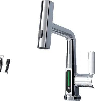 Produktbild von Küchenarmatur, flexibles Auslaufdesign, Keramikkartuschentechnologie, Chrom