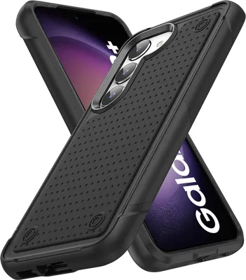 Immagine prodotto di Custodia per Samsung Galaxy S23+, qualità militare, custodia ibrida antiurto 2in1 in PC rigido e TPU morbido nero