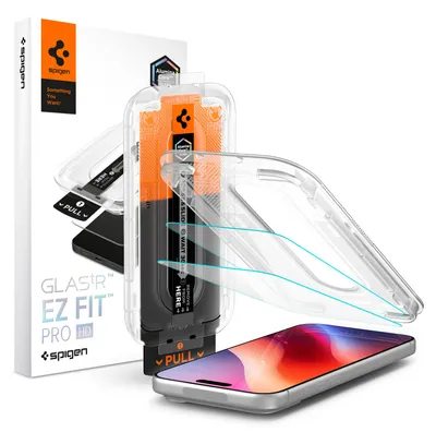 Obrázok produktu pre Spigen Glas.tR EZ Fit Pro HD Privacy, Apple, iPhone 18 Pro, Protinárazový, Odolné proti poškriabaniu, Čierna, 2 kusov, Obrázok generovaný UI