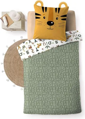 Image de Parure de lit - Douceur d'Intérieur - TIGRY - Coton - 200 x 140 cm - Vert