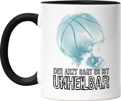 Produktbild von Der Arzt Sagt Es Ist Unheilbar Tasse Schwarz Mannschaft Basketball Basket Korb Teamsport Ballsport Mannschaftsport