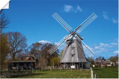 Produktbild von ARTland Poster Historische Windmühle in Ahrenshoop Größe: 120x80 cm