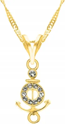 Produktbild von Goldener Anker Halskette 925 Silber vergoldet