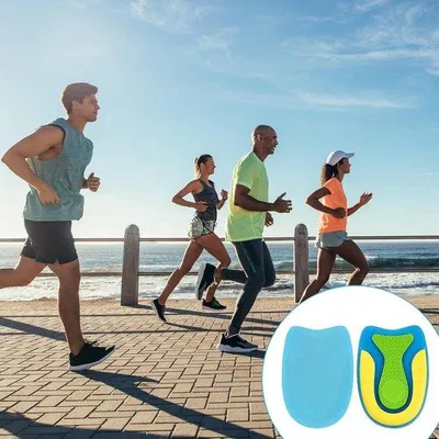 Produktbild von Orthopädische Fußschwellen für Plantarfaszien und Achillessehnen - Fußschmerz- und Haltungskorrektur - Gel-Fußschwellen (1 Paar, S-Größe)