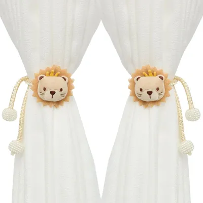 Produktbild von 2 Stück Dekorative Gardinenhalter aus Baumwollseil, beige mit Quasten