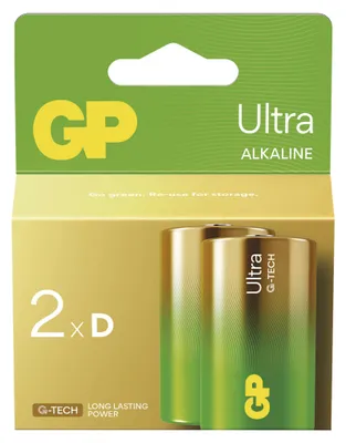 Alkalická baterie GP Ultra D (LR20), 2 ks