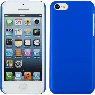 Produktbild von PhoneNatic Case kompatibel mit Apple iPhone 5c - Hülle blau gummiert Hard-case + 2 Schutzfolien