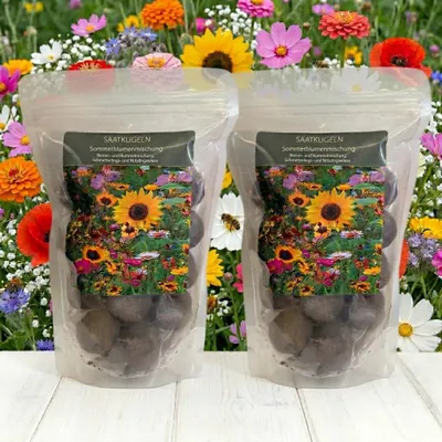 Produktbild von 40 Stück Saatkugeln Sommerblumenmischung – Bienen- und Hummelmischung für Schmetterlinge & Nützlinge