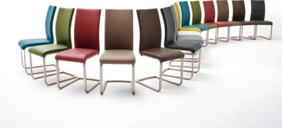 Produktbild von Paulo Schwingstuhl, Kontrastnaht, Edelstahlgestell, Polyurethan cappuccino