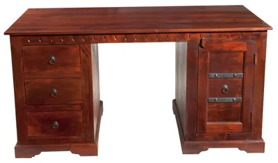 Immagine prodotto di MASSIVMOEBEL24 | scrivania in legno di Acacia 150x85x76 nougat laccato OXFORD #420