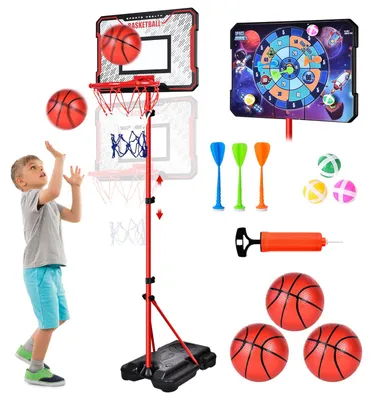 Basketballkorb für Kinder, höhenverstellbar 107-193 cm, tragbar