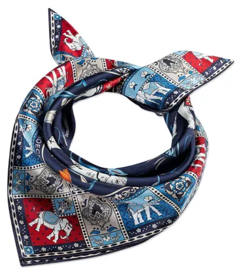 Imagen del producto de ROECKL bufanda Lucky Elephant 53x53 Navy / Red azul