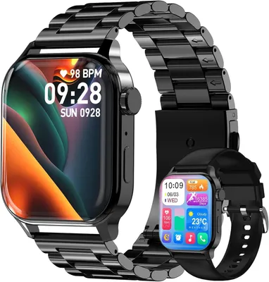 Produktbild von Homailida Smartwatch Herren mit Anrufen, Sprachassistent, 100+ Sportmodi, Gesundheitsfunktionen, 1.85" Display, IP68 wasserdicht