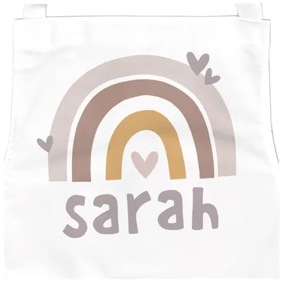 Produktbild von personalisierte Kinderschürze mit Namen Regenbogen Herz Küchenschürze, Kochschürze/Backschürze Kinder SpecialMe Mädchen weiß 3-6 Jahre