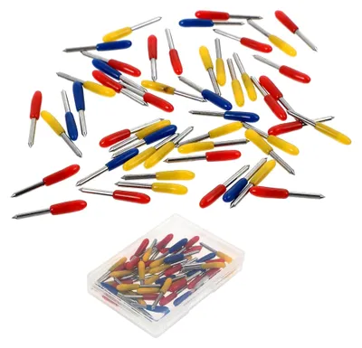 Produktbild von Ersatzklingen für Plotter Schneidewerkzeuge, 50 Stück, 30°, 45°, 60° für Vinyl und Bastelmaterialien, langlebige Messer für präzises Schneiden