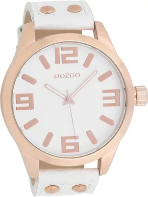 Produktbild von Oozoo Damen Armbanduhr weiß rosegold Analog Timepieces Lederarmband D2UOC1100A