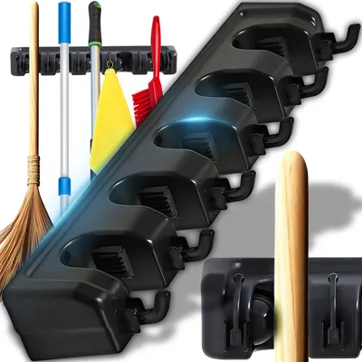Produktbild von Besenhalterung Wand Halter Besen Mop Halter 6 Haken Besenhalter Gerätehalter Wandhalterung Wandhalterung Zuhause Garage Küche Badezimmer Garten Retoo
