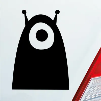 Produktbild von Auto Aufkleber Alien Außerirdischer Monster All Comic 10x7 cm Schwarz Matt Sticker Heckscheibenaufkleber