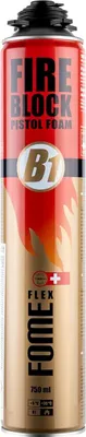 Produktbild von 1x Brandschutzschaum, B1 Montageschaum 750ml, Brandschutzschaum schwer entflammbar, feuchtigkeitshärtend, PolyurethanPistolenschaum, Montageschaum, Bauschaum, Füllschaum, Dämmschaum