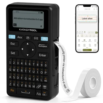 Immagine prodotto di Stampante per etichette Bluetooth con tastiera QWERTY e 1 rotolo di etichette