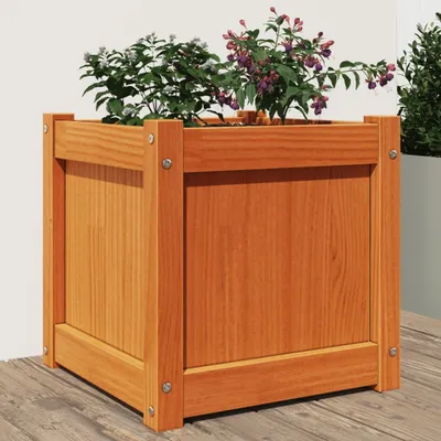 Produktbild von Design Pflanzkübel Wachsbraun 40x40x40 cm Massivholz Kiefer, Gabionen 2024 Neu