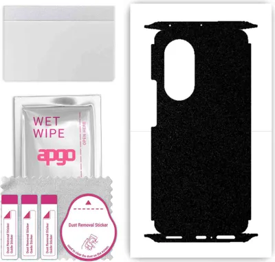Produktbild von apgo Rückseite + Seiten Schutzfolie, Skin, kompatibel mit Honor 50 Pro, Hinten Displayschutzfolie aus Vinylfolie, kratzfest, einfache Montage - Mattschwarz