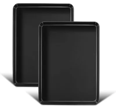 Productafbeelding van Anti-aanbak bakplaat van koolstofstaal, set van 2, afmetingen 26,5 x 20,5 cm, roestvrij, 26*20*2,5 cm