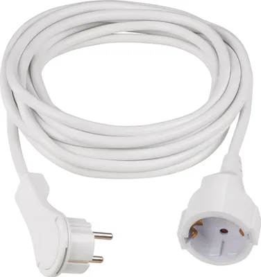 Produktbild von as-Schwabe PVC Schuko-Verlängerungskabel 5m Flachstecker 230V 16A Weiß IP20